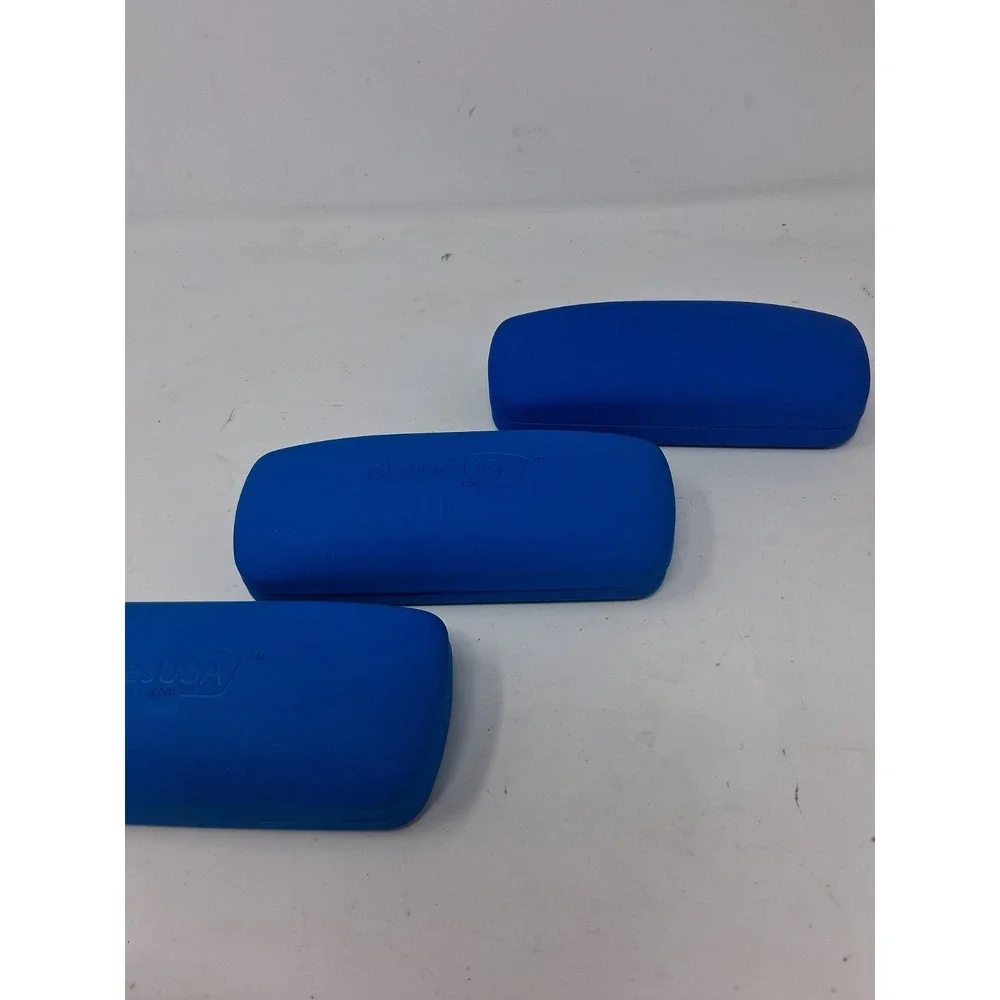 3 PIECES GLASSES USA CLAMSHELL EYEGLASSES / SUNGLASSES CASE BLUE. X